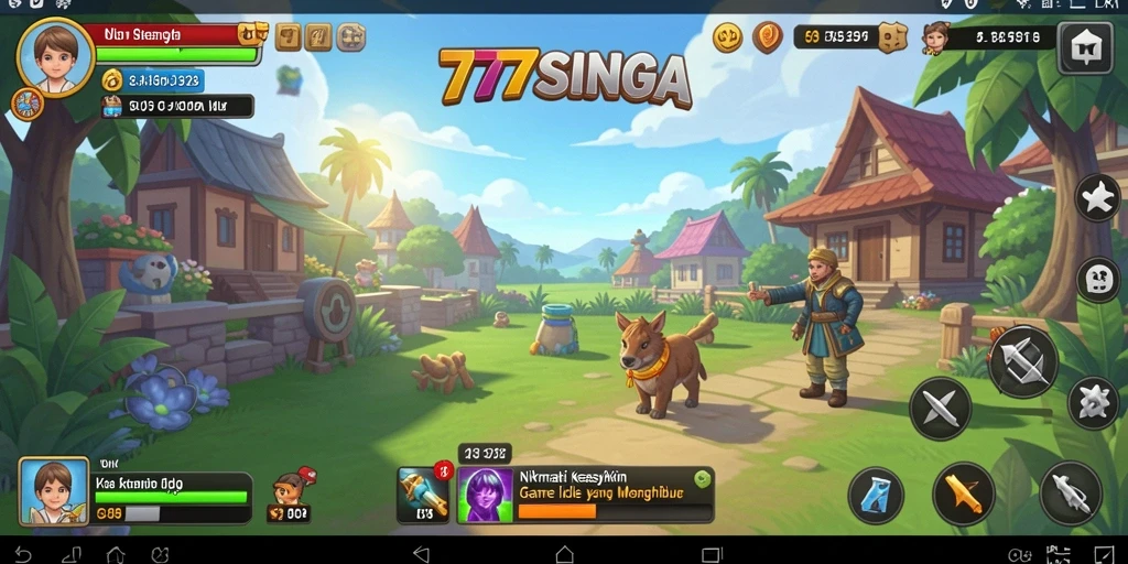 Tangkapan layar gameplay <strong>77SINGA</strong> menampilkan aksi Idle yang menarik.
