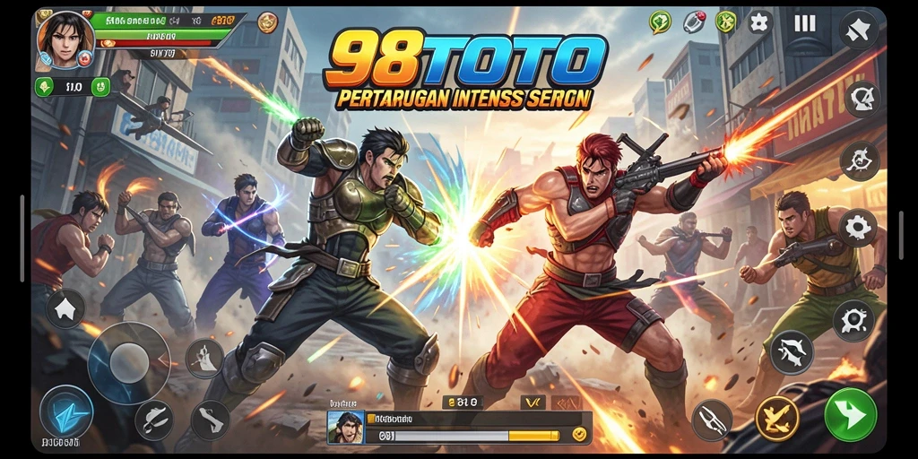 Tangkapan layar utama menunjukkan pertempuran seru dalam 98TOTO.