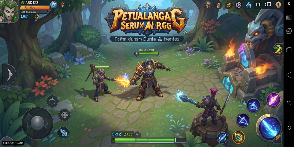 Tampilan aktif gameplay di dunia ARPG yang menakjubkan.