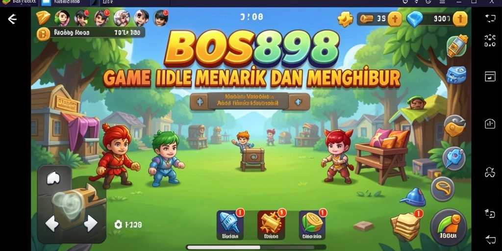 Screenshot gameplay BOS898, menampilkan karakter sedang mengumpulkan sumber daya.