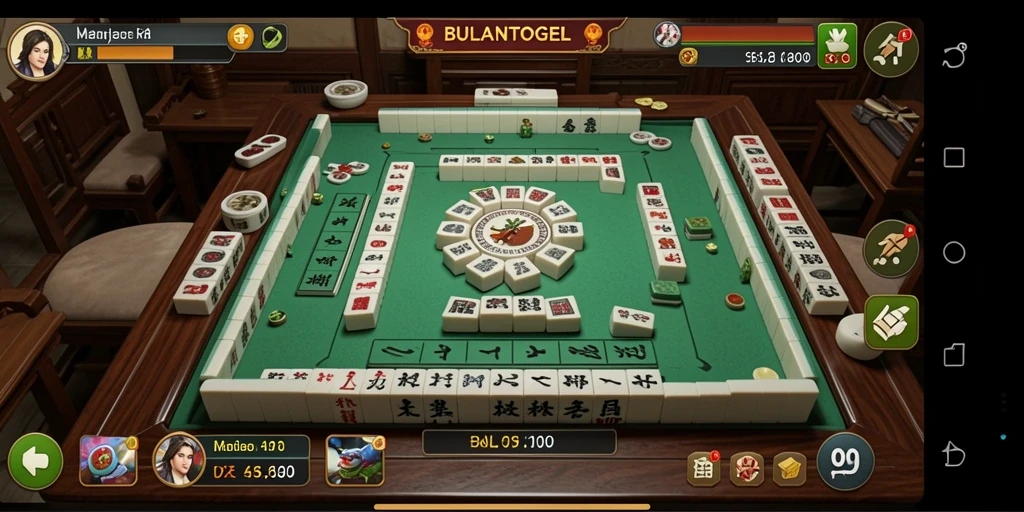 Tangkapan layar permainan BULANTOGEL yang menggambarkan keseruan bermain Mahjong.