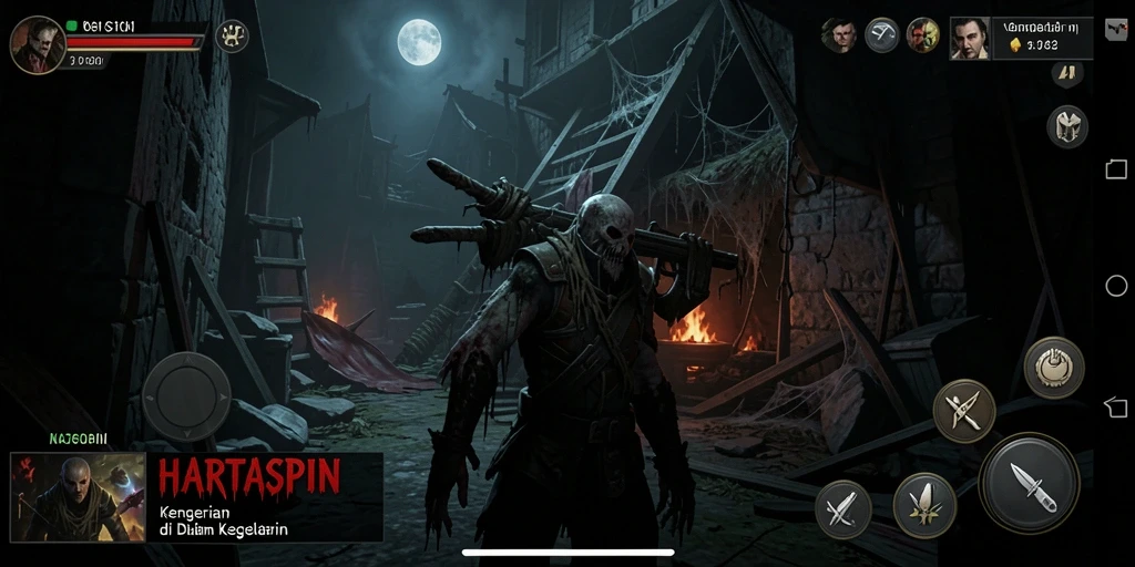 Gameplay HARTASPIN dengan suasana Horror yang mendalam.