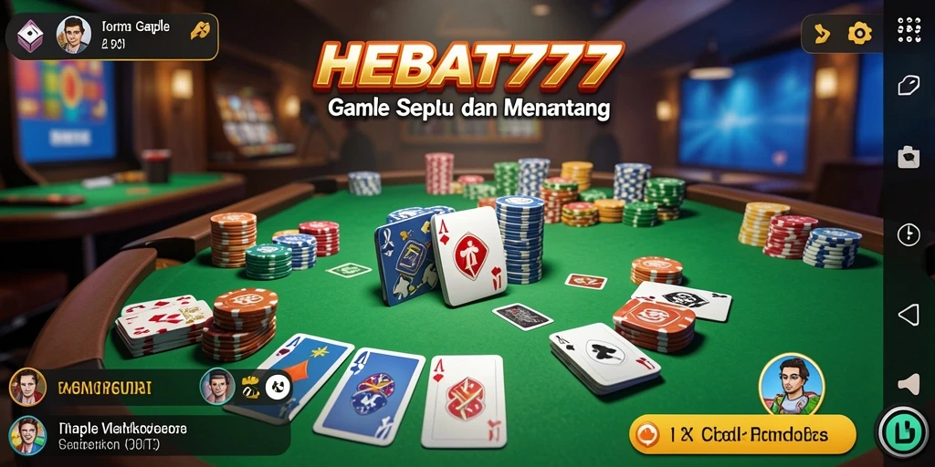 Gameplay seru HEBAT777 dengan fitur Gaple yang menarik.