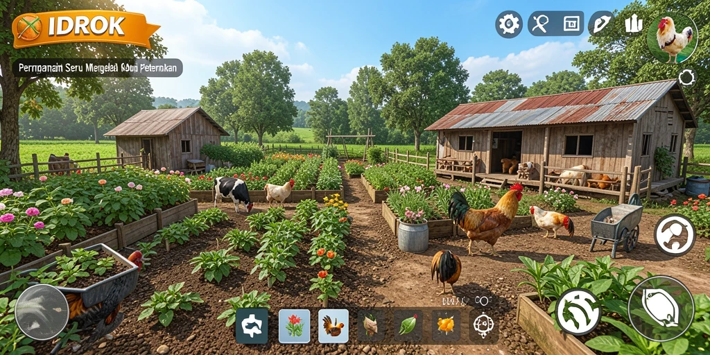 Gameplay seru dan interaktif dari IDROK saat mengelola pertanian.