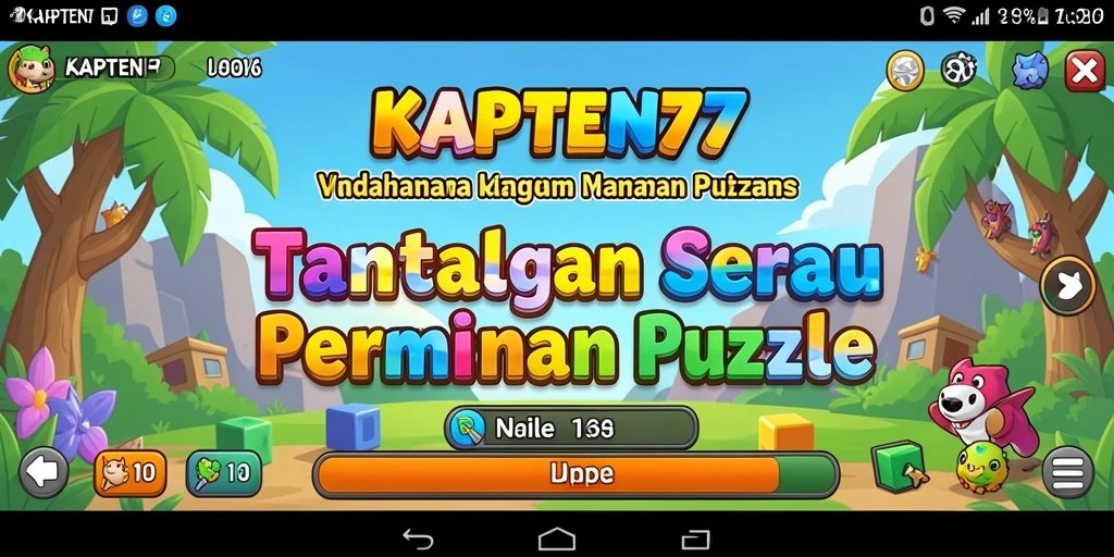Screenshot gameplay KAPTEN77 menunjukkan berbagai tantangan puzzle yang menarik.