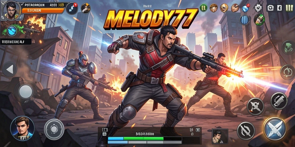 Tampilan seru dari gameplay MELODY77 dengan aksi mendebarkan.